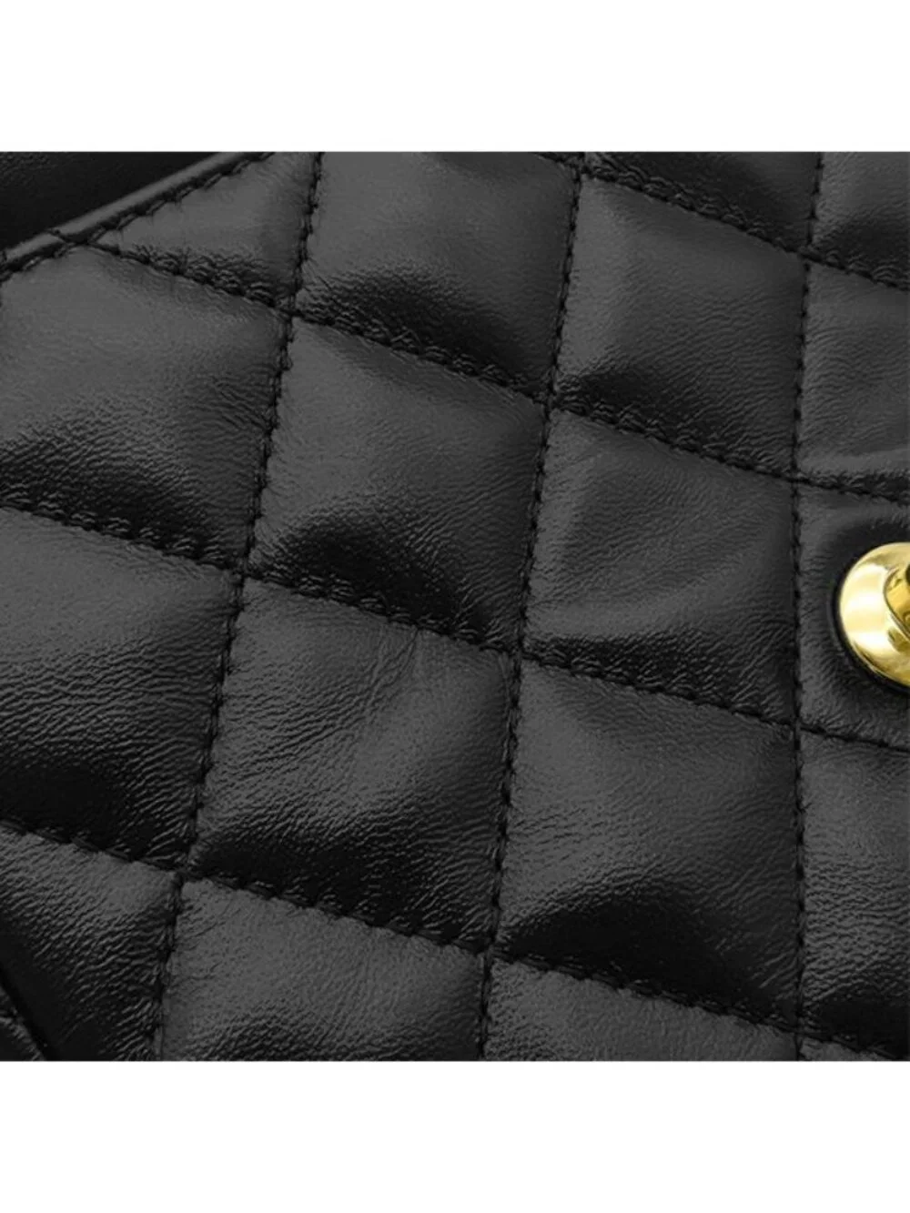 Chanel 2-Way Bag Small Top Handle Flap Lambskin Shiny Black Gold Handbag